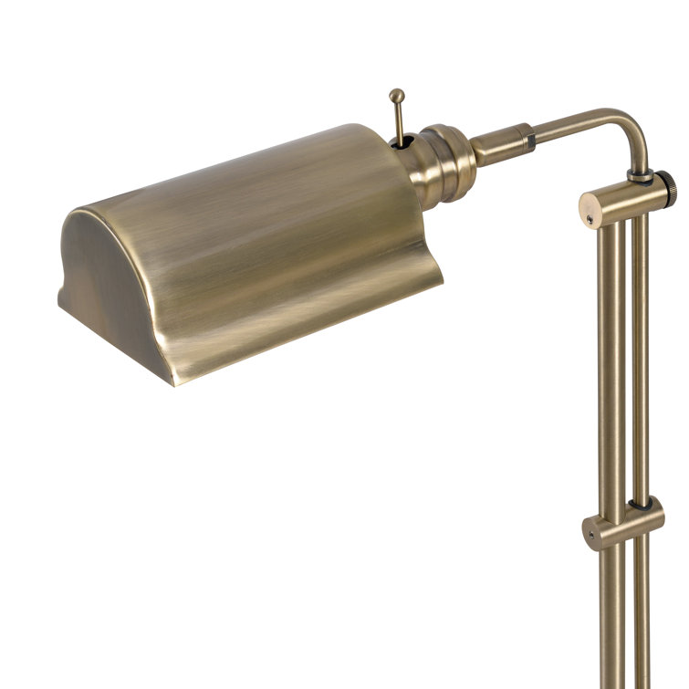 Adjustable Antique Brass Pharmacy Floor Lamp, 46"-57.5"