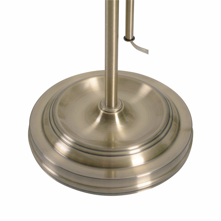 Adjustable Antique Brass Pharmacy Floor Lamp, 46"-57.5"