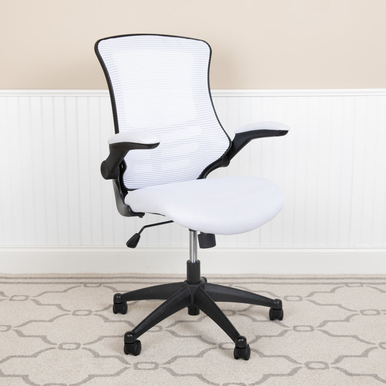 White Mesh Ergonomic Task Chair with Adjustable Arms
