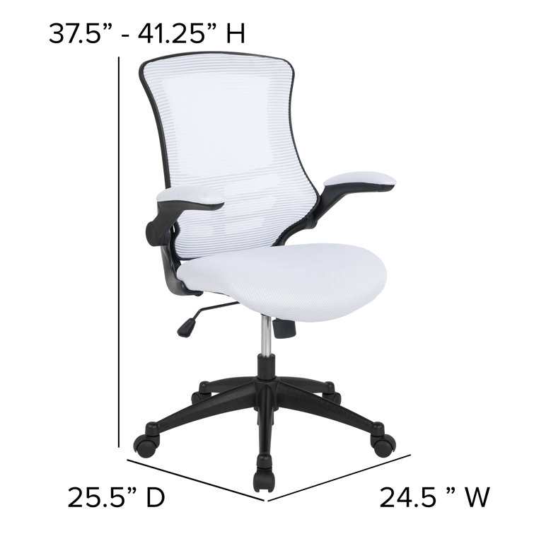 White Mesh Ergonomic Task Chair with Adjustable Arms
