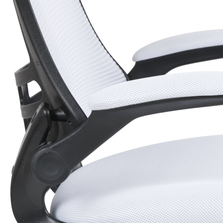 White Mesh Ergonomic Task Chair with Adjustable Arms