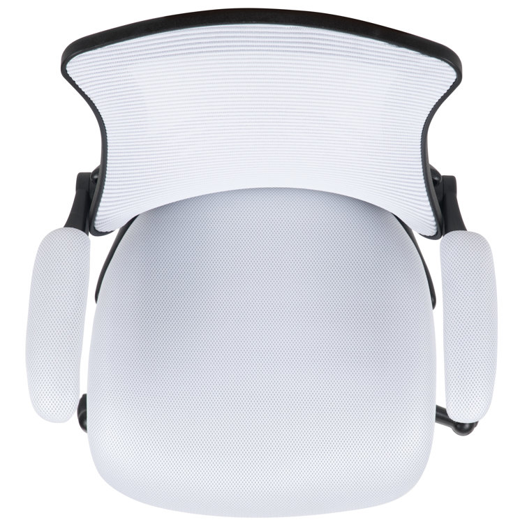 White Mesh Ergonomic Task Chair with Adjustable Arms