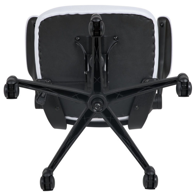 White Mesh Ergonomic Task Chair with Adjustable Arms