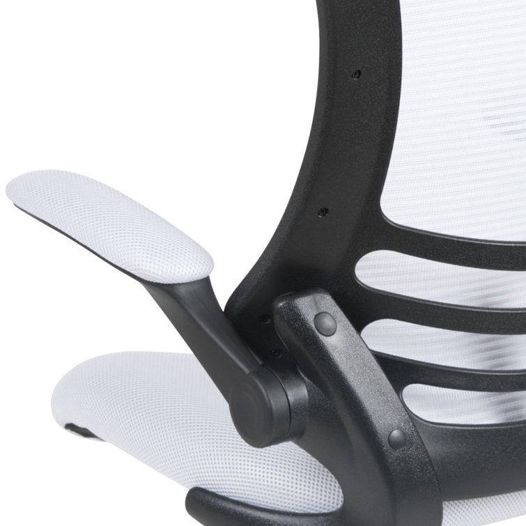 White Mesh Ergonomic Task Chair with Adjustable Arms