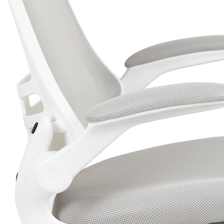 Modern Blue Mesh and White Plastic Ergonomic Swivel Task Chair