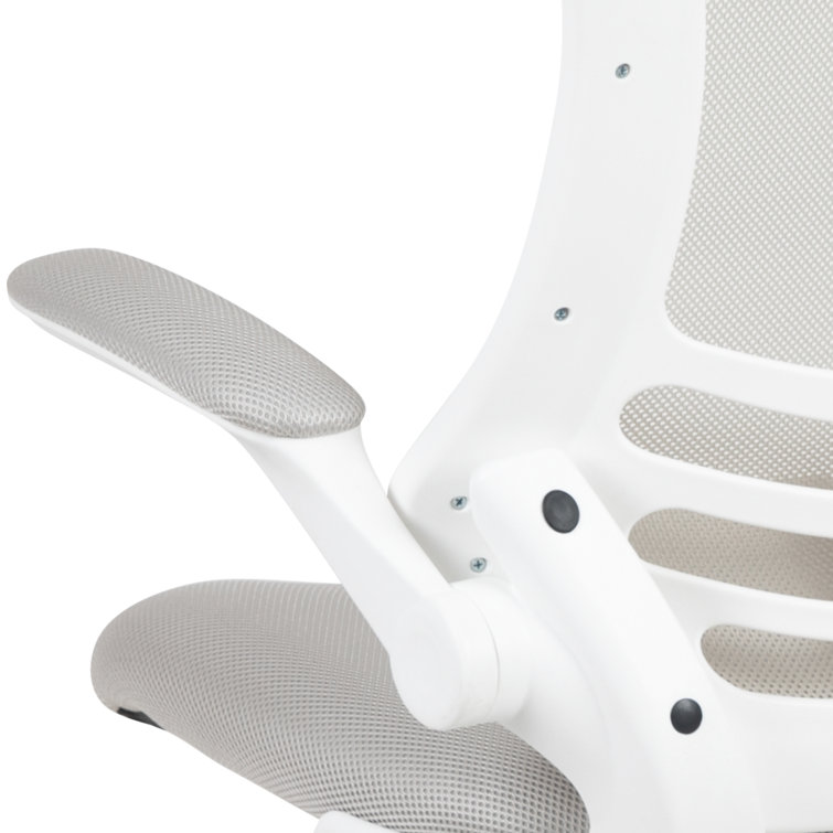 Modern Blue Mesh and White Plastic Ergonomic Swivel Task Chair