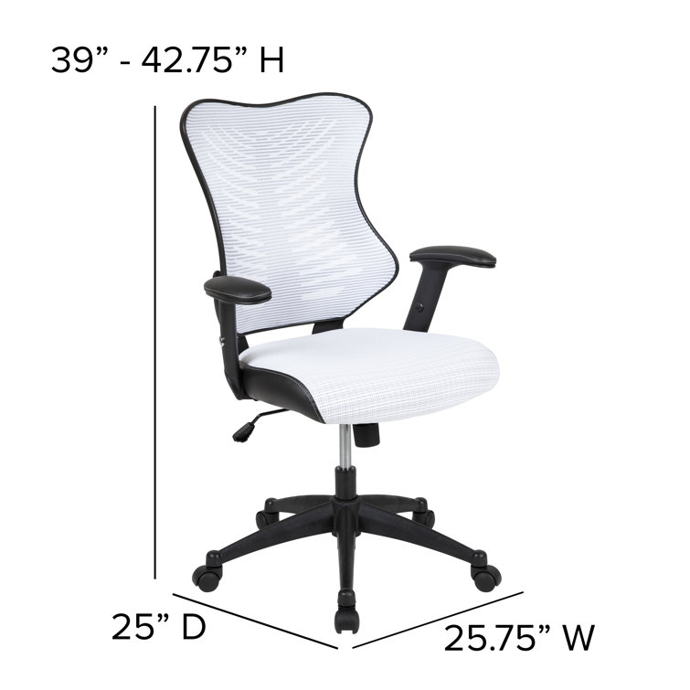 Elevate White Mesh High-Back Adjustable Executive Office Chair