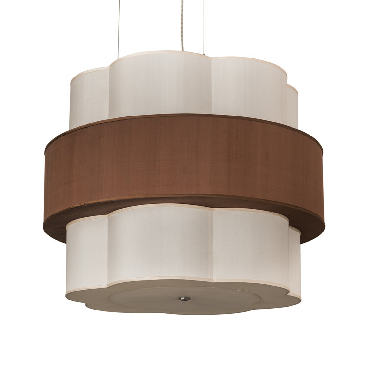 Cilindro 36'' Nickel and Glass Tiered Chandelier
