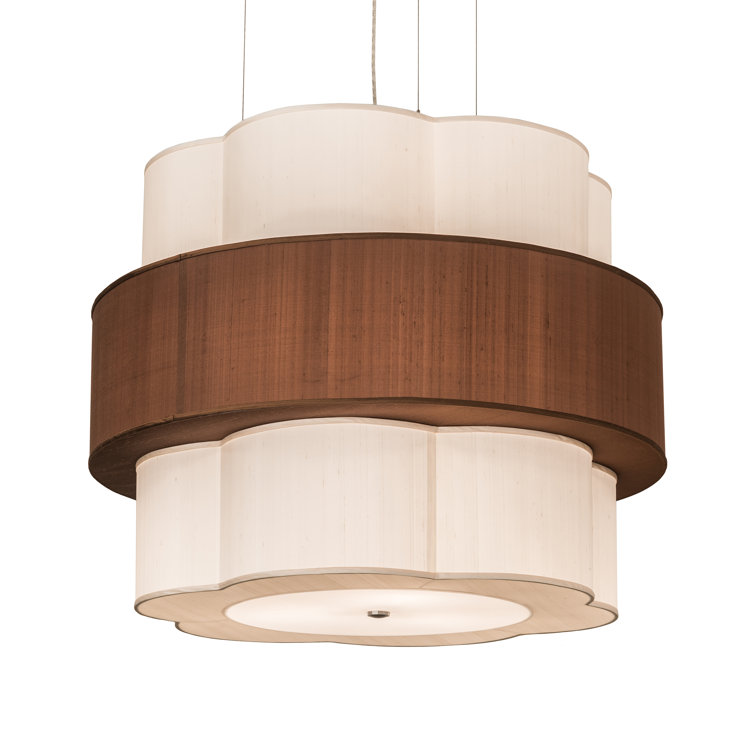 Cilindro 36'' Nickel and Glass Tiered Chandelier