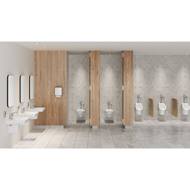 White Ceramic Wall-Mounted Rectangular Bathroom Sink