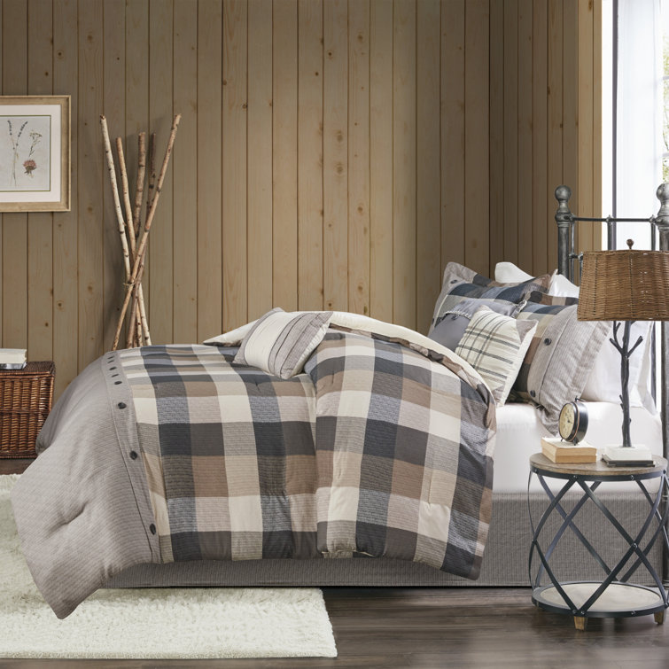 California King Neutral Herringbone 7-Piece Comforter Set