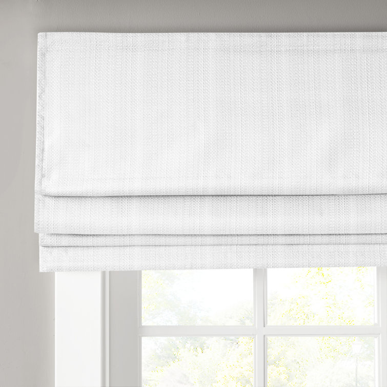 Gray Basketweave Cordless Blackout Roman Shade