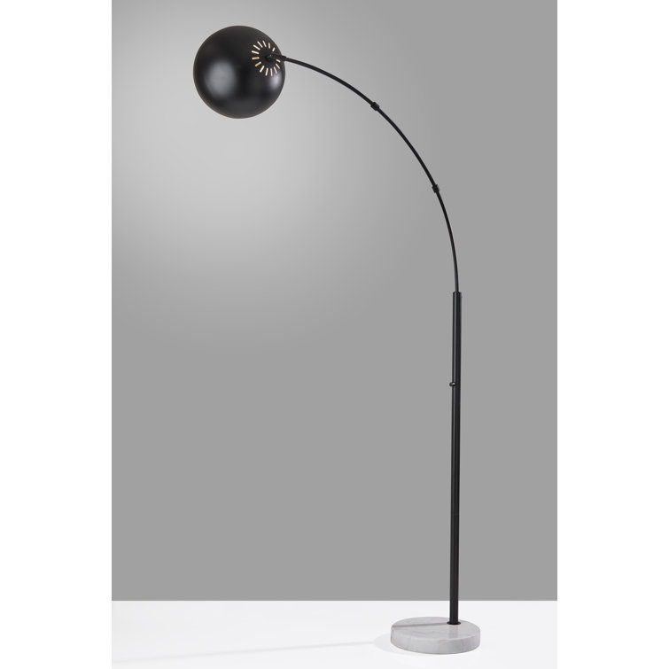 Astoria Modern Black Arc Floor Lamp with Marble Base