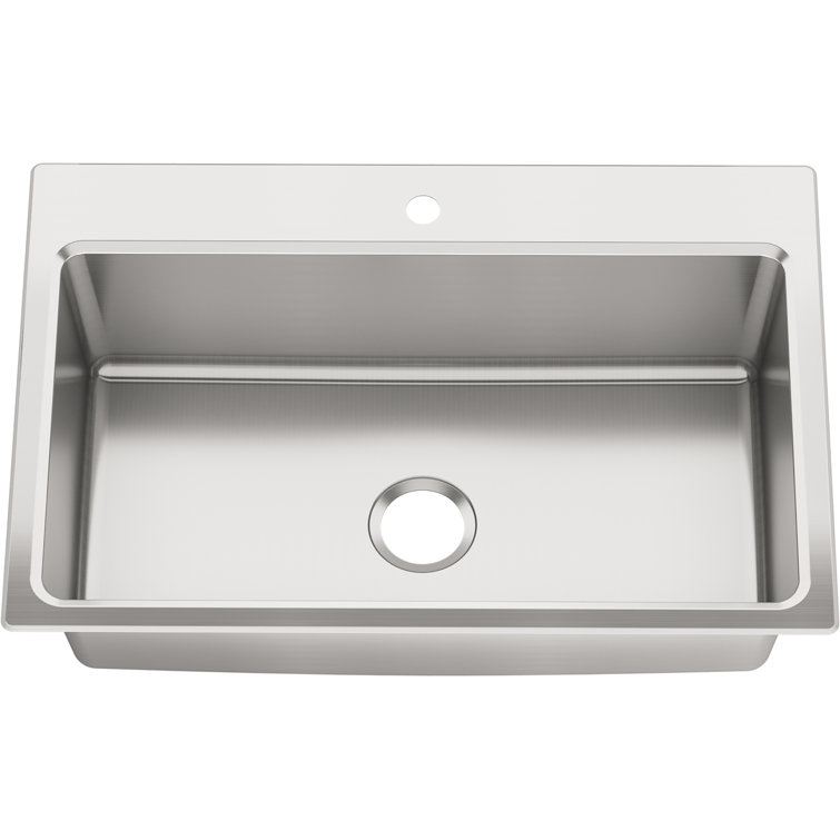 Prologue 36" Stainless Steel Single Bowl Drop-in Kitchen Sink