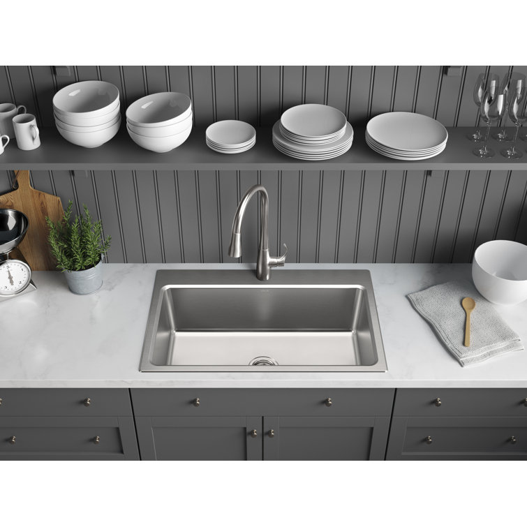 Prologue 36" Stainless Steel Single Bowl Drop-in Kitchen Sink