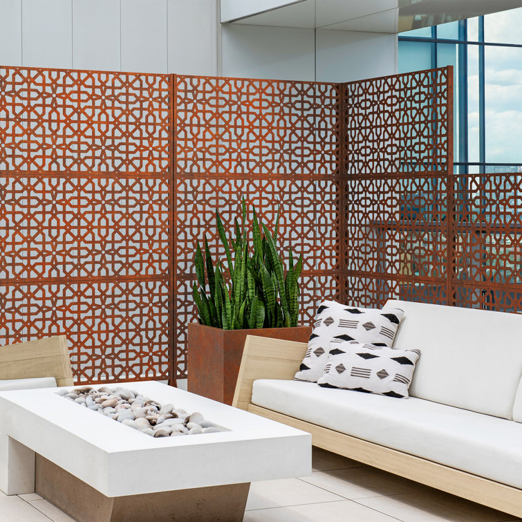 Corten Steel Urban Oasis 45"x76" Weathered Privacy Screen
