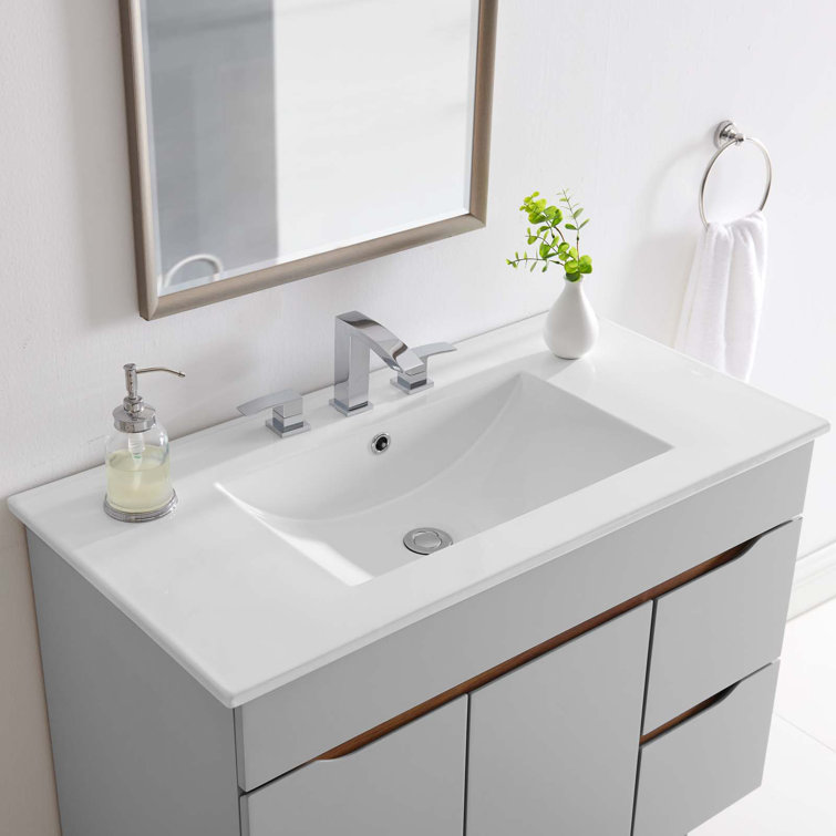Cayman 36" White Ceramic Above-Counter Bathroom Sink