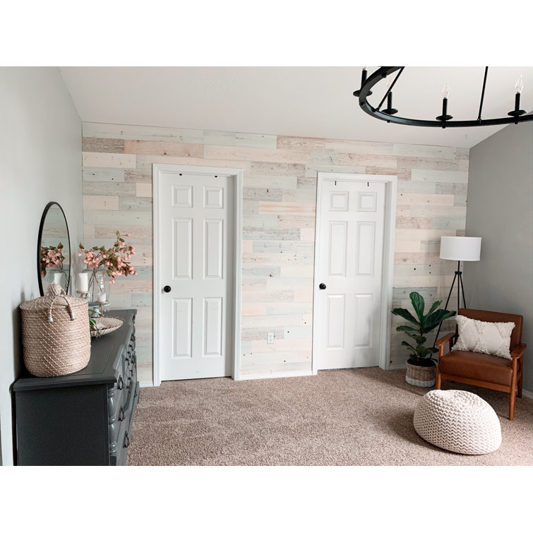 Coastal White Reclaimed Wood Peel & Stick Wall Planks