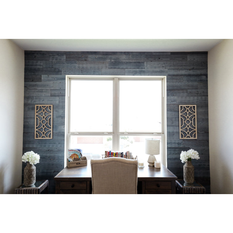 Fog Lake Blue Gray Reclaimed Wood Peel and Stick Wall Planks