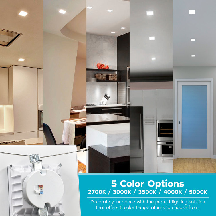 Luxrite Selectable White 14W LED Square Recessed Lighting, Energy Star Certified