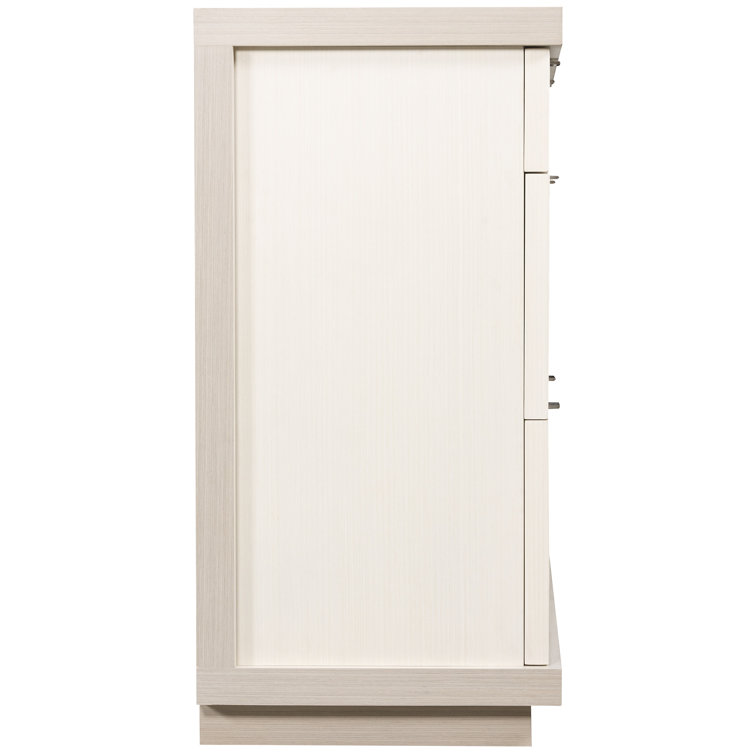 Transitional Axiom 6-Drawer Dresser in White and Gray with Artistic Flair