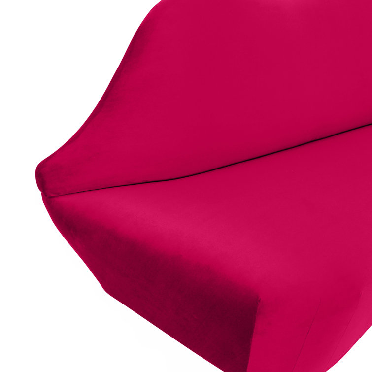 Hot Pink Velvet Lips Shaped Settee Sofa