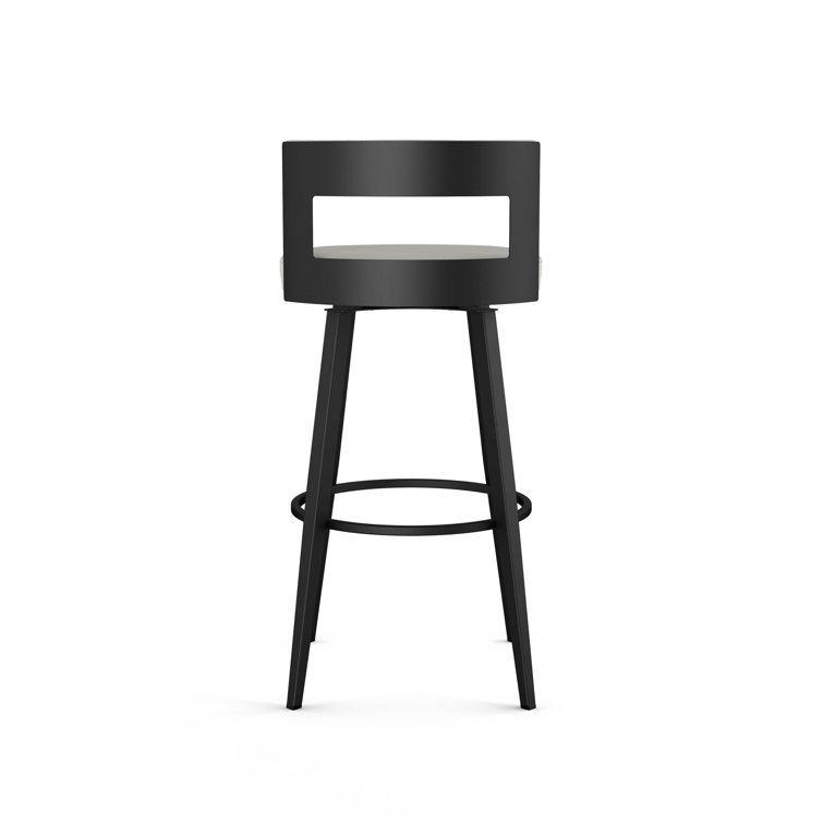 Paramont 26.5" Light Gray/Black Metal Swivel Counter Stool