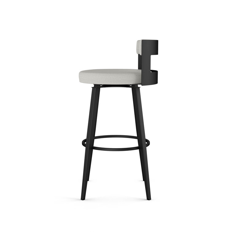 Paramont 26.5" Light Gray/Black Metal Swivel Counter Stool