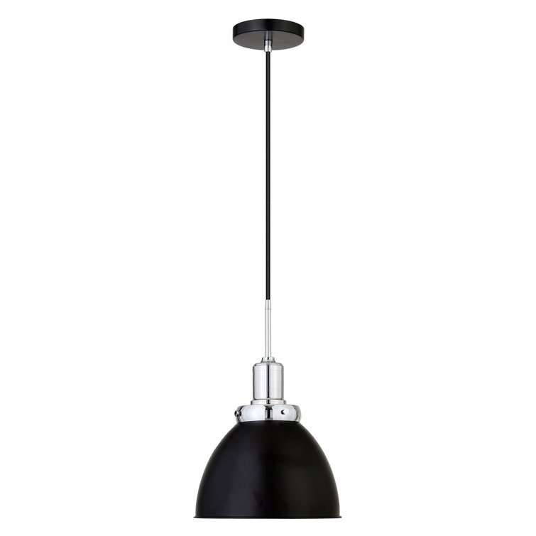 Madison Blackened Bronze and Polished Nickel Single Pendant Light
