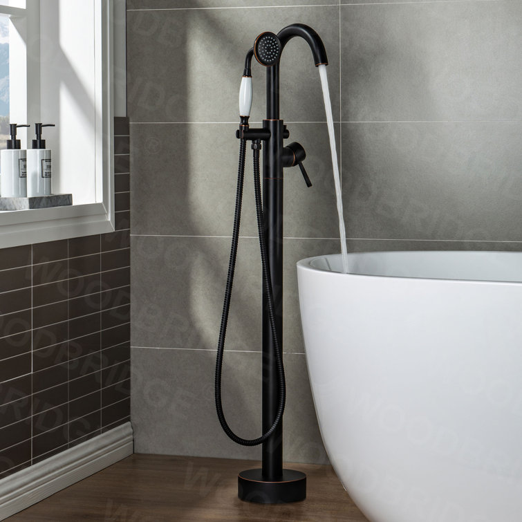 Chrome Freestanding Tub Faucet with Hand Shower