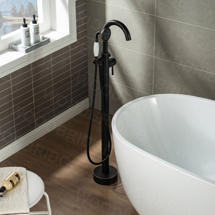Chrome Freestanding Tub Faucet with Hand Shower