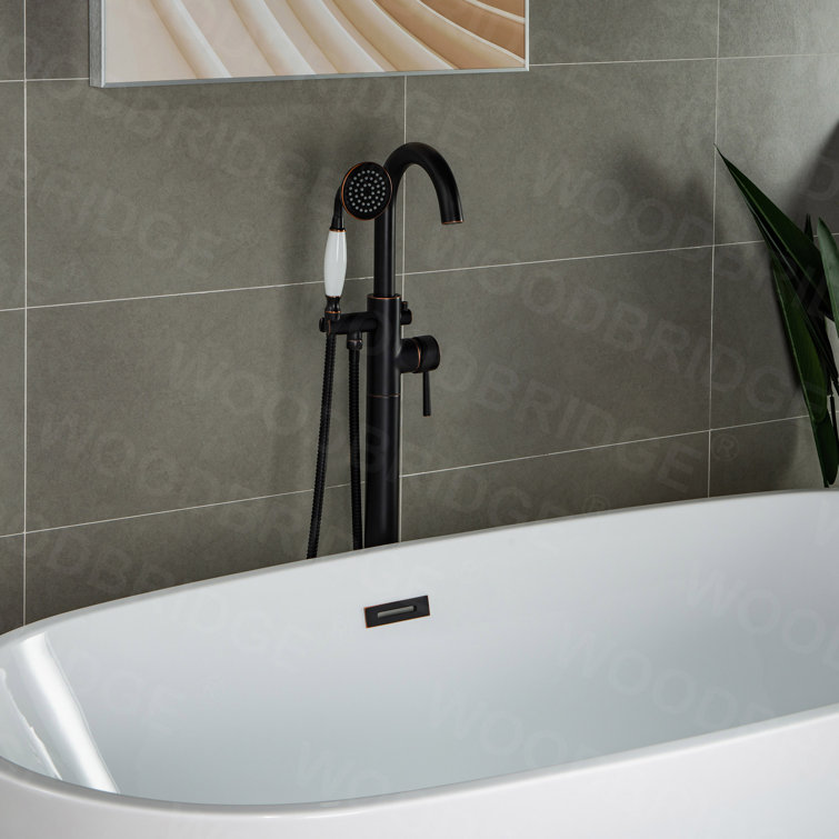 Chrome Freestanding Tub Faucet with Hand Shower