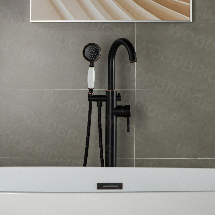 Chrome Freestanding Tub Faucet with Hand Shower