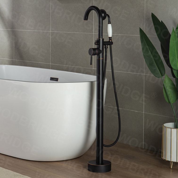 Chrome Freestanding Tub Faucet with Hand Shower