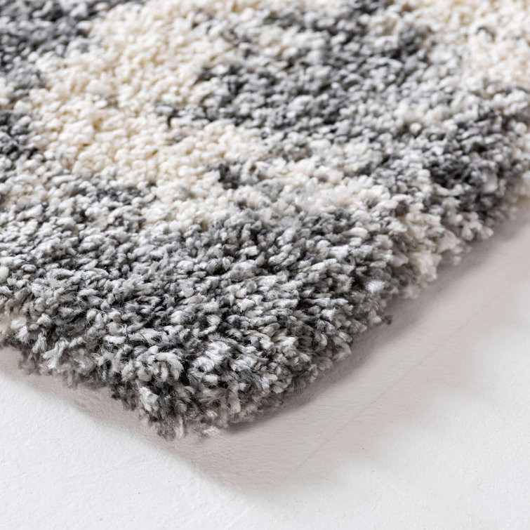 Smoke Gray High Pile Rectangular Shag Area Rug 8' x 10'