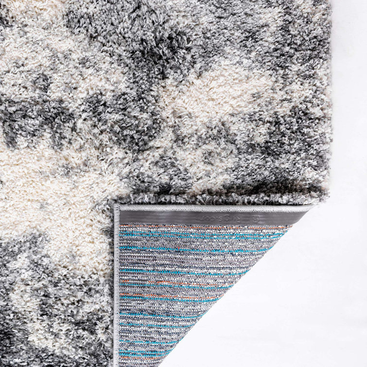 Smoke Gray High Pile Rectangular Shag Area Rug 8' x 10'