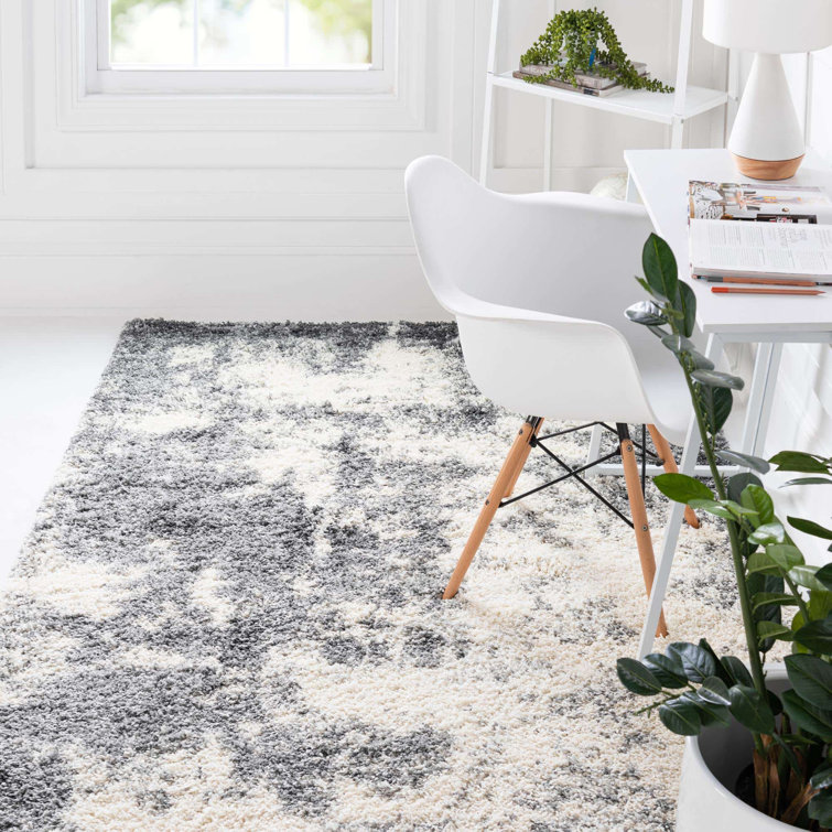 Smoke Gray High Pile Rectangular Shag Area Rug 8' x 10'