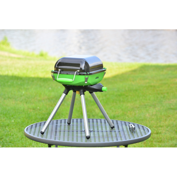 Light Green and Black Portable Propane BBQ Grill with Accessories