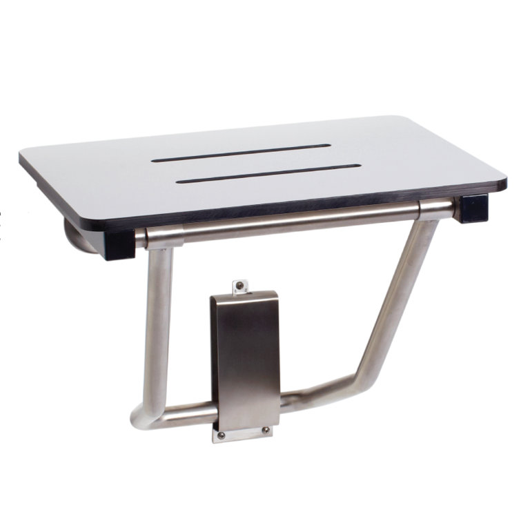 18" White Matte Folding Wall Mount Shower Seat