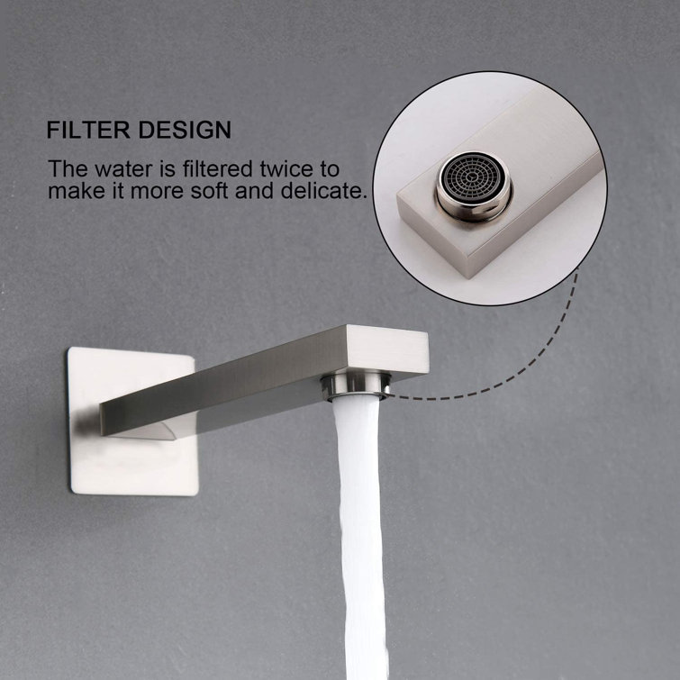 Brushed Nickel Wall Mounted Rainfall Shower System with Handheld
