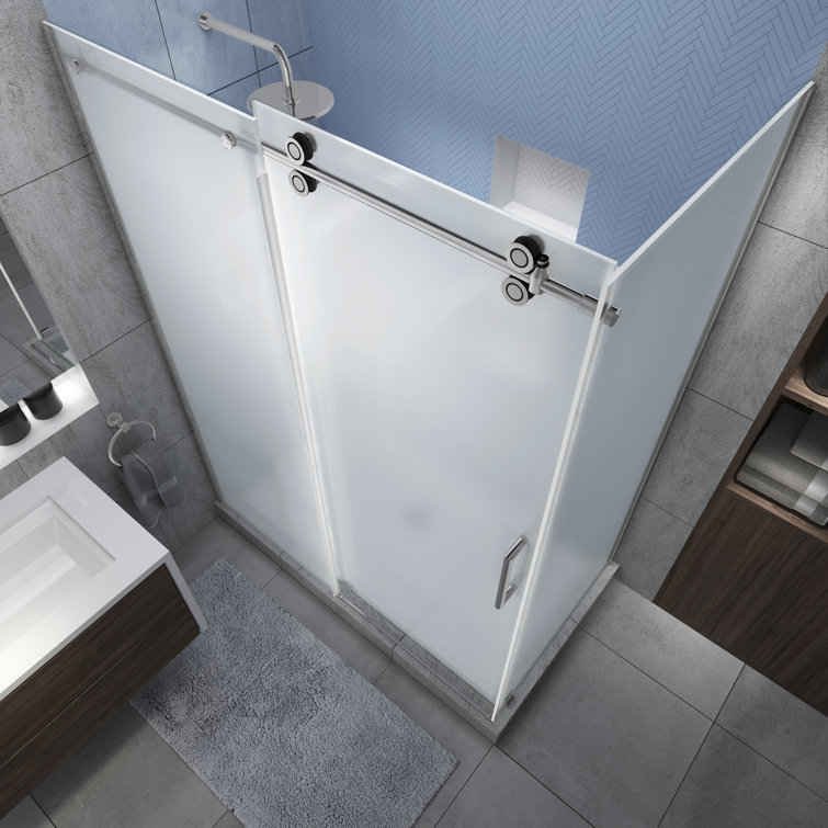 Langham XL Frameless Frosted Glass Sliding Shower Enclosure