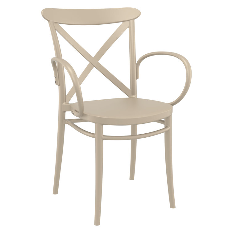 Taupe Plastic Resin Square Outdoor Dining Set for 4
