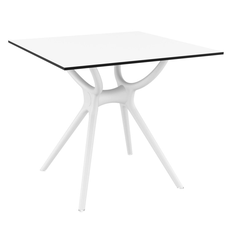 White Plastic Square 2-Person Outdoor Bistro Set