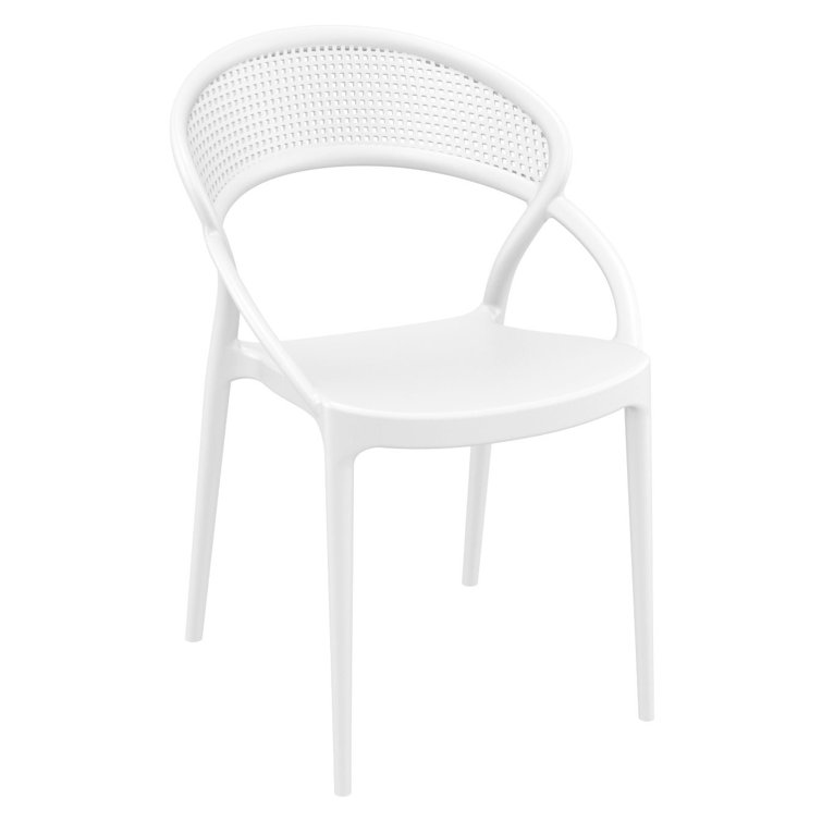 White Plastic Square 2-Person Outdoor Bistro Set