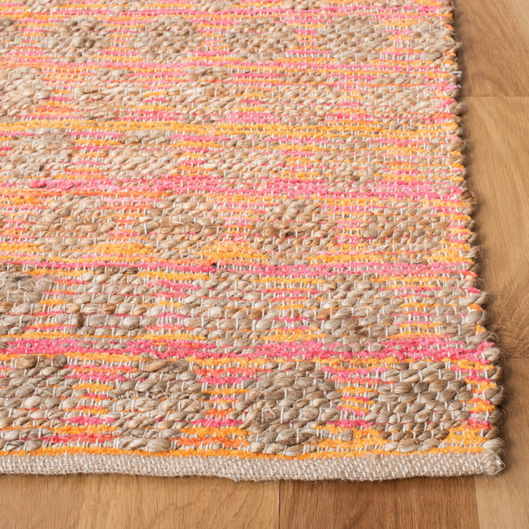 Hand-Woven Orange and Natural Cotton 4' x 6' Area Rug