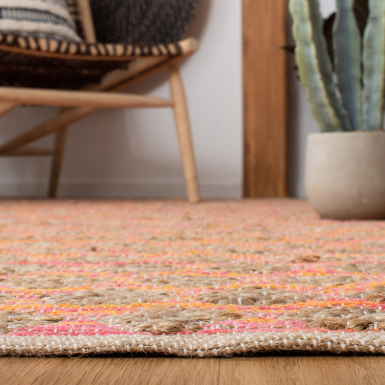 Hand-Woven Orange and Natural Cotton 4' x 6' Area Rug