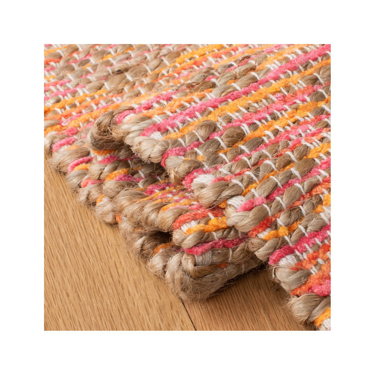 Hand-Woven Orange and Natural Cotton 4' x 6' Area Rug