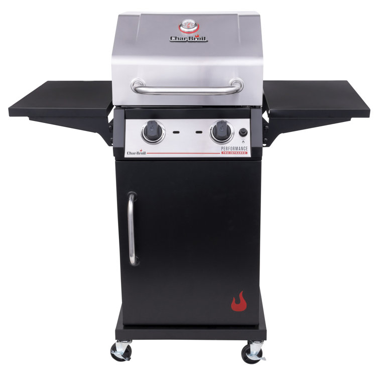 Black Stainless Steel 2-Burner Propane Gas Grill with Infrared