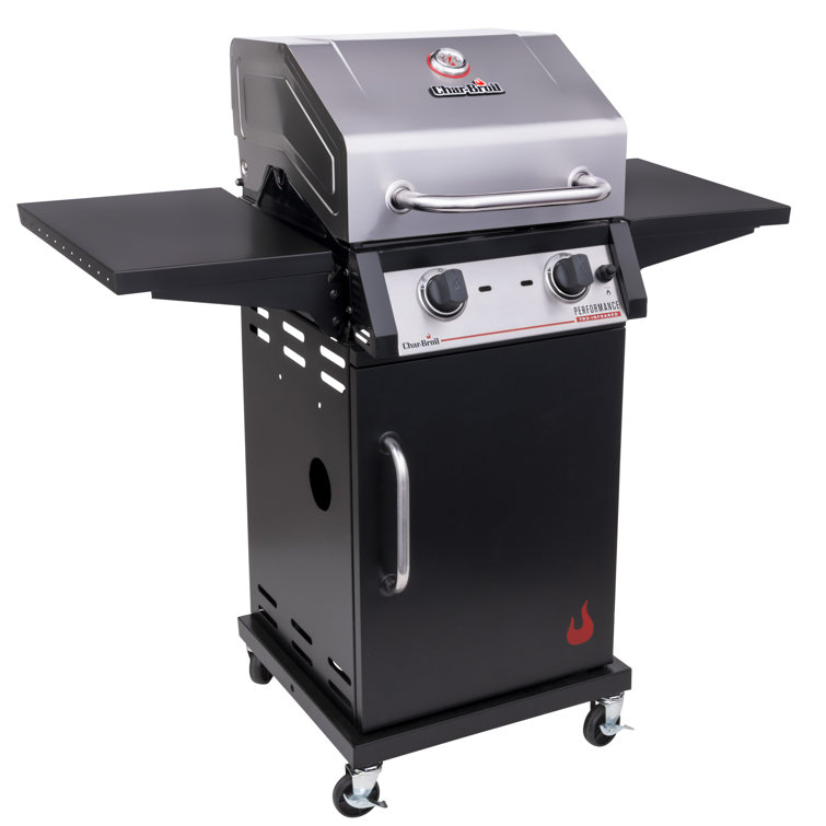 Black Stainless Steel 2-Burner Propane Gas Grill with Infrared