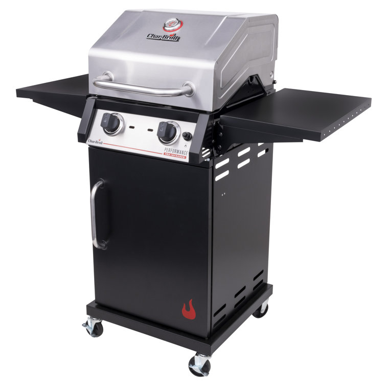 Black Stainless Steel 2-Burner Propane Gas Grill with Infrared